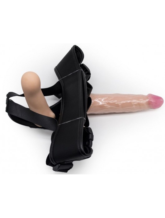 Реалистичный страпон Woman Midi с вагинальной пробкой - 19 см. - LOVETOY (А-Полимер) - купить с доставкой в Южно-Сахалинске