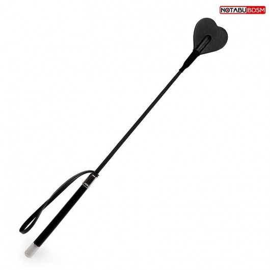 Черный стек с наконечником-сердечком - 54 см. - Notabu - купить с доставкой в Южно-Сахалинске