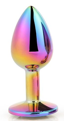 Голографическая анальная втулка с радужным кристаллом - 7,1 см. - Dream Toys - купить с доставкой в Южно-Сахалинске