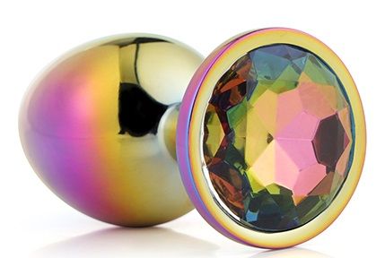 Голографическая анальная втулка с радужным кристаллом - 7,1 см. - Dream Toys - купить с доставкой в Южно-Сахалинске