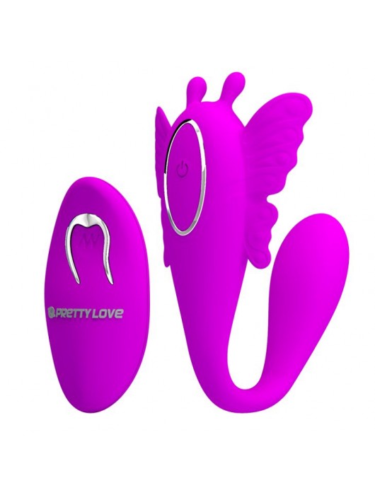 Лиловый вибромассажер для пар Chimera с пультом ДУ - Baile