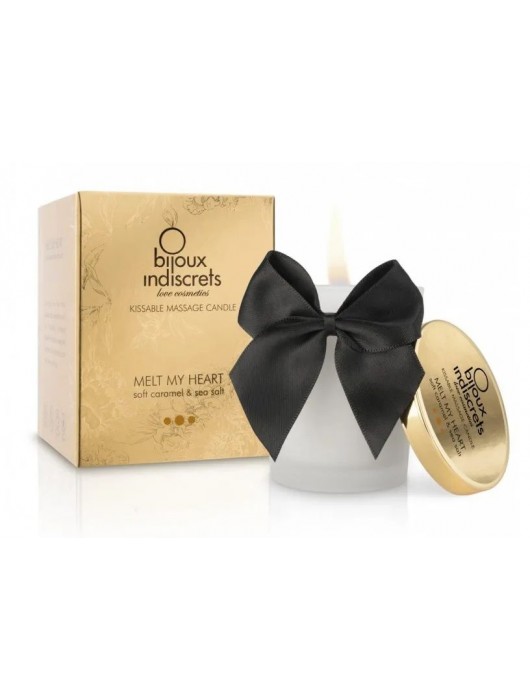 Массажная свеча Melt My Heart с ароматом карамели - 70 мл. - Bijoux Indiscrets - купить с доставкой в Южно-Сахалинске