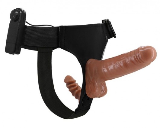 Страпон с вагинальной пробкой и вибрацией Ultra Passionate Harness - 16 см. - Baile - купить с доставкой в Южно-Сахалинске