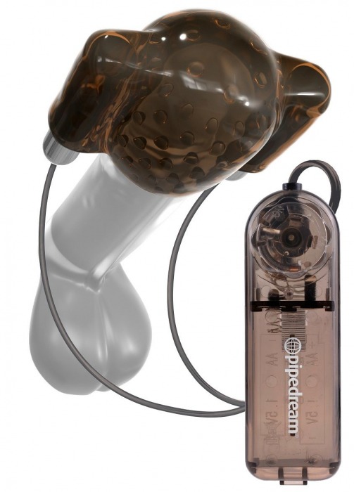 Дымчатый вибростимулятор головки пениса Dual Vibrating Head Teaser - Pipedream - в Южно-Сахалинске купить с доставкой