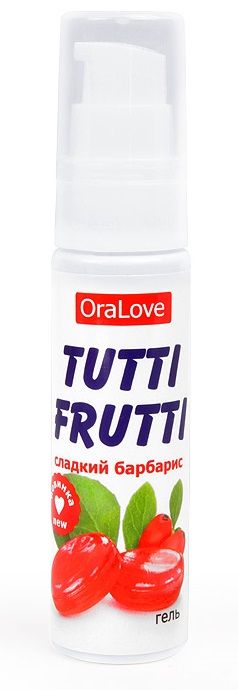 Гель-смазка Tutti-frutti со вкусом барбариса - 30 гр. - Биоритм - купить с доставкой в Южно-Сахалинске