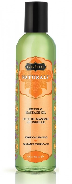Массажное масло Naturals Tropical Mango с ароматом манго - 236 мл. - Kama Sutra - купить с доставкой в Южно-Сахалинске