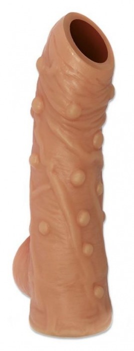 Телесная насадка с пупырышками и открытой головкой Nude Sleeve M - 12 см. - KOKOS - в Южно-Сахалинске купить с доставкой