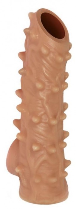 Телесная насадка с шипами и открытой головкой Nude Sleeve M - 12 см. - KOKOS - в Южно-Сахалинске купить с доставкой