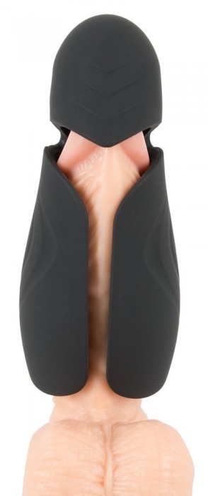 Черный силиконовый вибромастурбатор с нагревом Masturbator with 2 Functions - Orion - в Южно-Сахалинске купить с доставкой