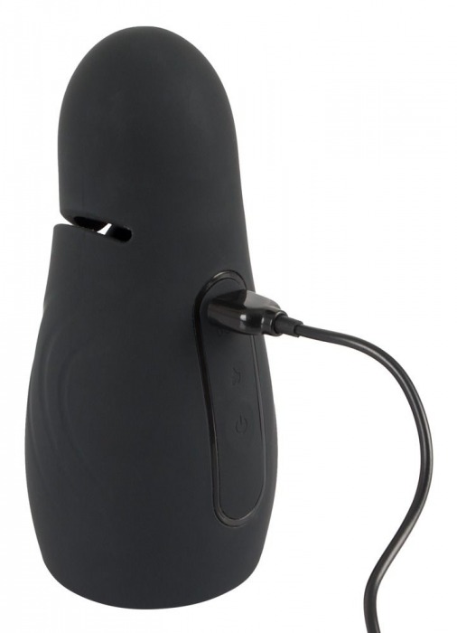 Черный силиконовый вибромастурбатор с нагревом Masturbator with 2 Functions - Orion - в Южно-Сахалинске купить с доставкой