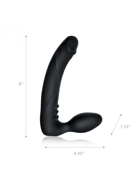 Черный безремневой страпон с вибрацией - 20,3 см. - Pegasus - купить с доставкой в Южно-Сахалинске