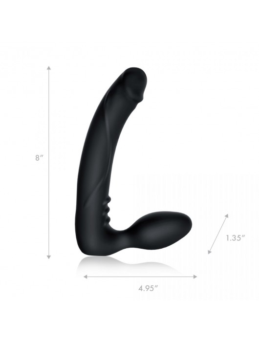 Черный безремневой страпон с вибрацией - 20,3 см. - Pegasus - купить с доставкой в Южно-Сахалинске