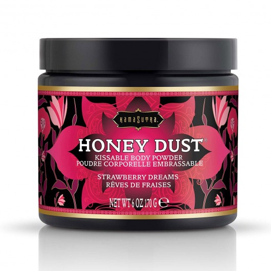 Пудра для тела Honey Dust Body Powder с ароматом клубники - 170 гр. - Kama Sutra - купить с доставкой в Южно-Сахалинске