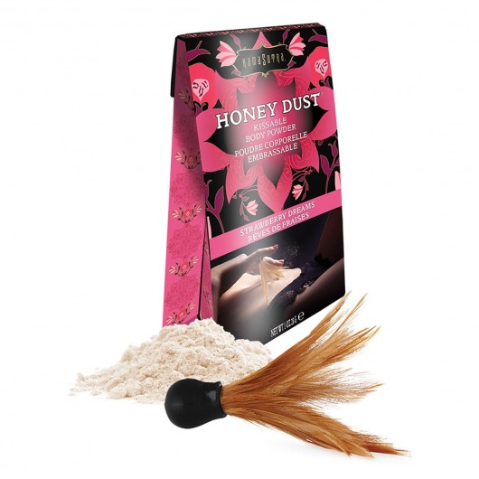 Пудра для тела Honey Dust Body Powder с ароматом клубники - 28 гр. - Kama Sutra - купить с доставкой в Южно-Сахалинске