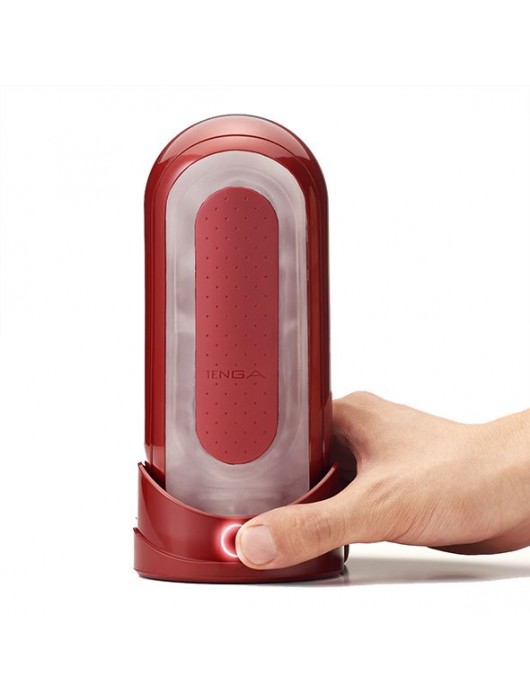 Красный мастурбатор Flip Zero Red   Warmer с подогревом - Tenga - в Южно-Сахалинске купить с доставкой