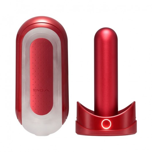 Красный мастурбатор Flip Zero Red   Warmer с подогревом - Tenga - в Южно-Сахалинске купить с доставкой