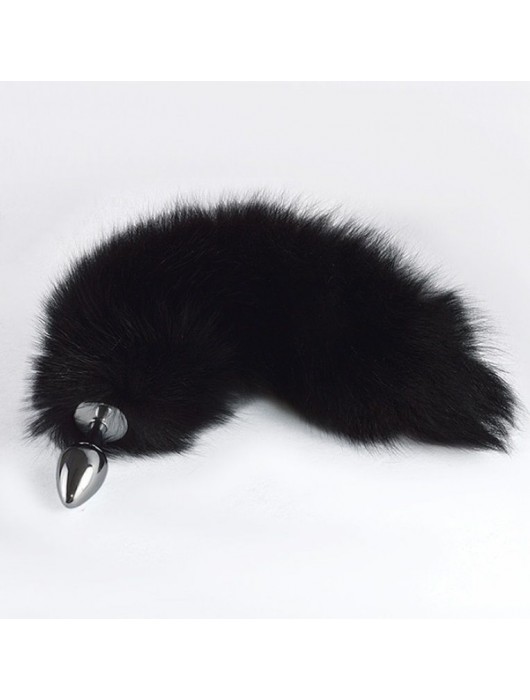 Хромированная анальная пробка с пушистым хвостиком - Sitabella - купить с доставкой в Южно-Сахалинске