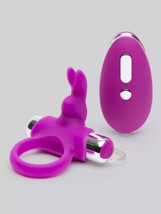 Лиловое виброкольцо с пультом ДУ Remote Control Cock Ring - Happy Rabbit - в Южно-Сахалинске купить с доставкой