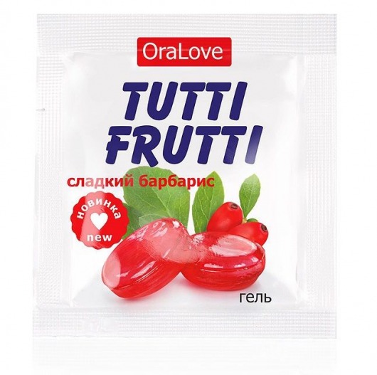 Гель-смазка Tutti-frutti со вкусом барбариса - 4 гр. - Биоритм - купить с доставкой в Южно-Сахалинске