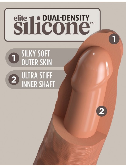 Кофейный фаллоимитатор 6  Silicone Dual Density Cock - 17 см. - Pipedream