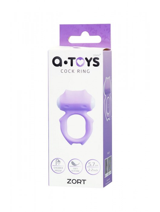 Фиолетовое виброкольцо на пенис Zort - A-toys - в Южно-Сахалинске купить с доставкой