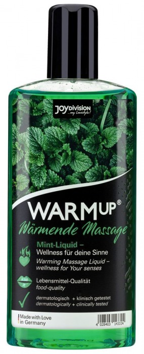 Массажное масло WARMup Mint с ароматом мяты - 150 мл. - Joy Division - купить с доставкой в Южно-Сахалинске