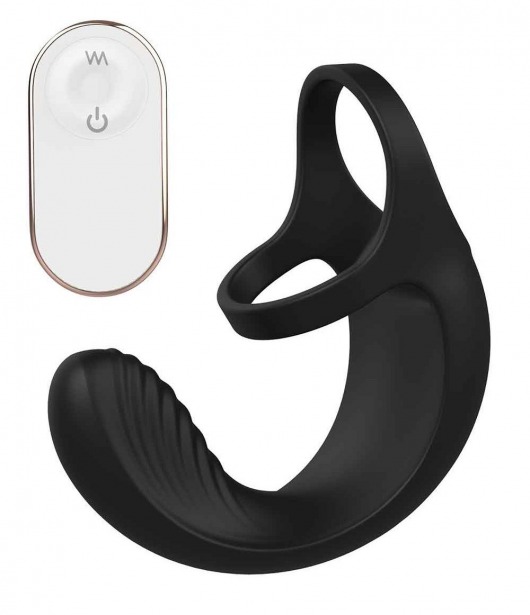 Черный анальный стимулятор с эрекционными кольцами Remote Couple Teaser - Dream Toys - в Южно-Сахалинске купить с доставкой