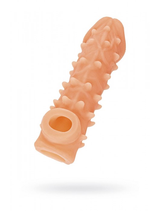 Телесная закрытая насадка с пупырышками Cock Sleeve Size S - 13,8 см. - KOKOS - в Южно-Сахалинске купить с доставкой