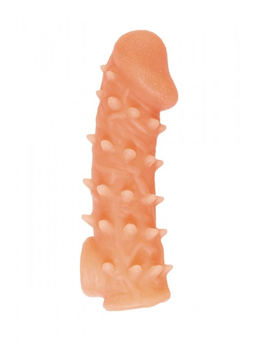 Телесная закрытая насадка с пупырышками Cock Sleeve Size S - 13,8 см. - KOKOS - в Южно-Сахалинске купить с доставкой