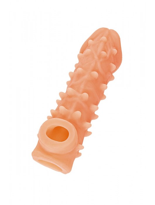 Телесная закрытая насадка с пупырышками Cock Sleeve Size S - 13,8 см. - KOKOS - в Южно-Сахалинске купить с доставкой