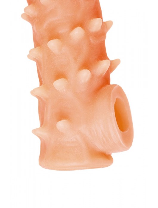 Телесная закрытая насадка с пупырышками Cock Sleeve Size S - 13,8 см. - KOKOS - в Южно-Сахалинске купить с доставкой