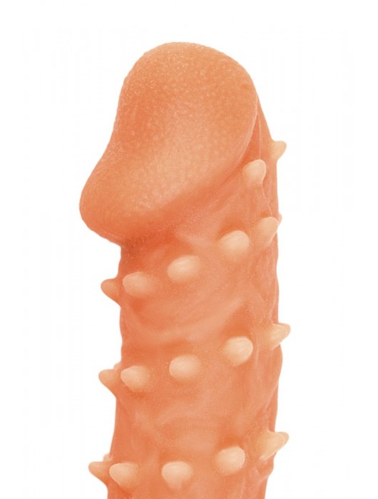 Телесная закрытая насадка с пупырышками Cock Sleeve Size S - 13,8 см. - KOKOS - в Южно-Сахалинске купить с доставкой