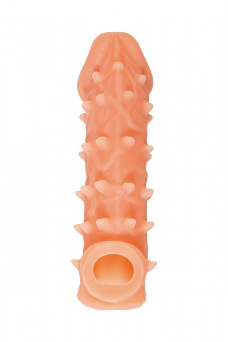 Телесная закрытая насадка с пупырышками Cock Sleeve Size M - 15,6 см. - KOKOS - в Южно-Сахалинске купить с доставкой