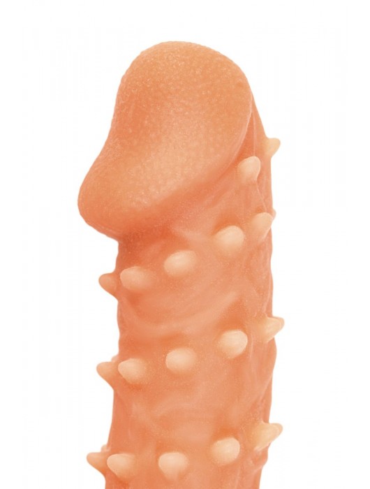 Телесная закрытая насадка с пупырышками Cock Sleeve Size L - 17,6 см. - KOKOS - в Южно-Сахалинске купить с доставкой