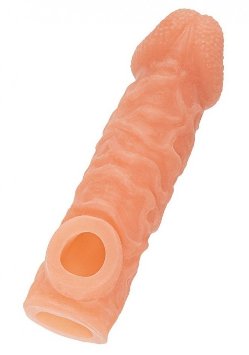Телесная закрытая насадка с шершавой головкой Cock Sleeve Size M - 15,6 см. - KOKOS - в Южно-Сахалинске купить с доставкой