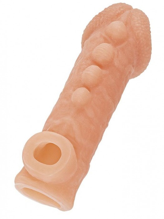 Телесная закрытая насадка с шишечками Cock Sleeve Size M - 15,6 см. - KOKOS - в Южно-Сахалинске купить с доставкой