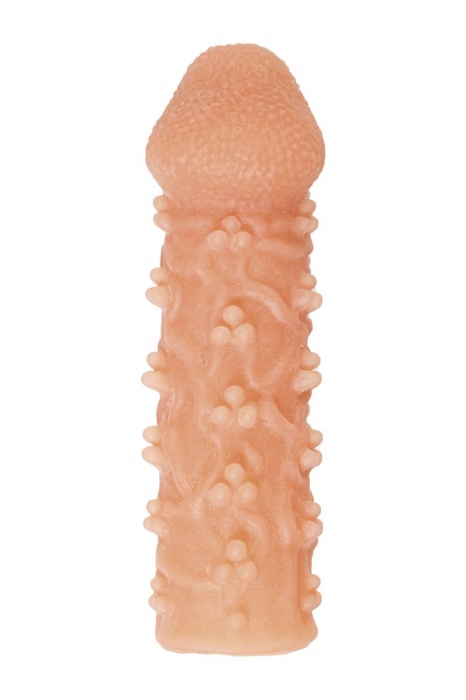 Телесная закрытая насадка с пучками шишечек Cock Sleeve Size M - 15,6 см. - KOKOS - в Южно-Сахалинске купить с доставкой