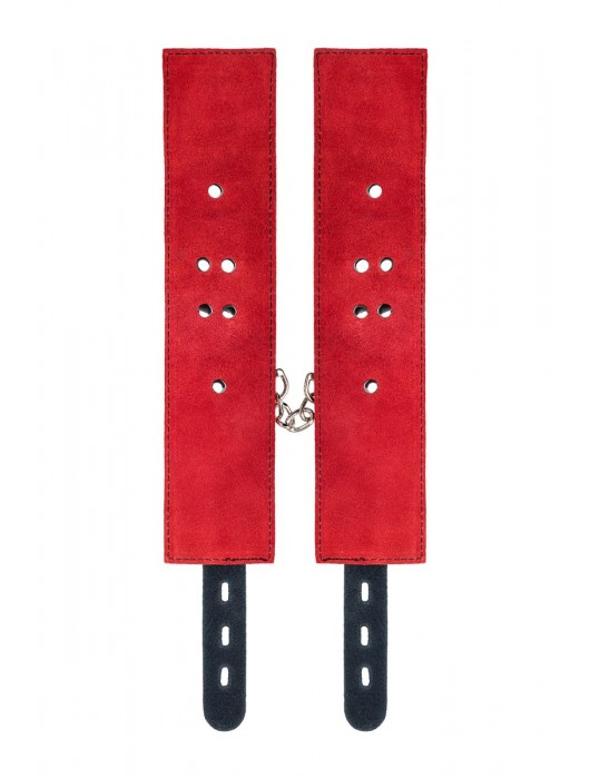 Красно-черные оковы на ноги из кожи - ToyFa - купить с доставкой в Южно-Сахалинске