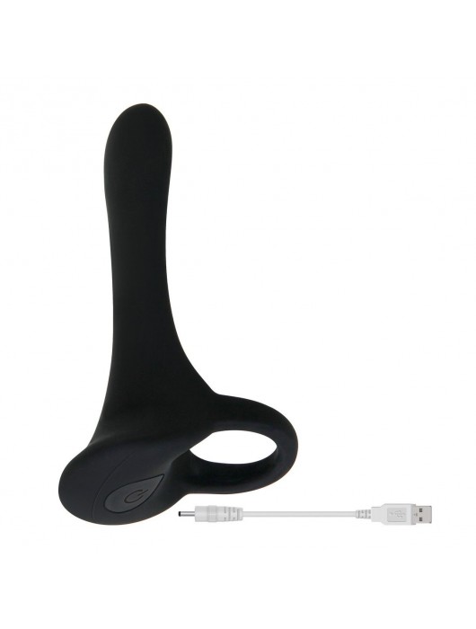 Черная сбруя на пенис с вибрацией Cock Armor - 14 см. - Zero Tolerance - в Южно-Сахалинске купить с доставкой