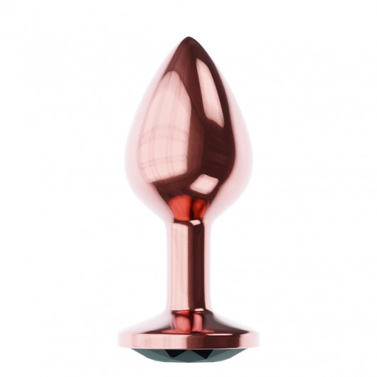 Пробка цвета розового золота с черным кристаллом Diamond Jet Shine L - 8,3 см. - Lola Games - купить с доставкой в Южно-Сахалинске