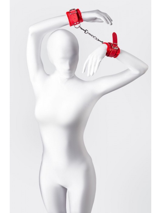 Красные наручники Anonymo из искусственной кожи - ToyFa - купить с доставкой в Южно-Сахалинске