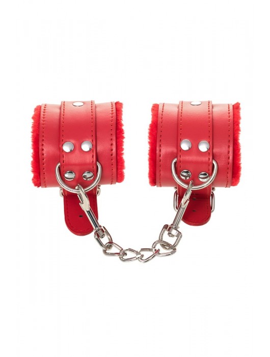 Красные наручники Anonymo из искусственной кожи - ToyFa - купить с доставкой в Южно-Сахалинске