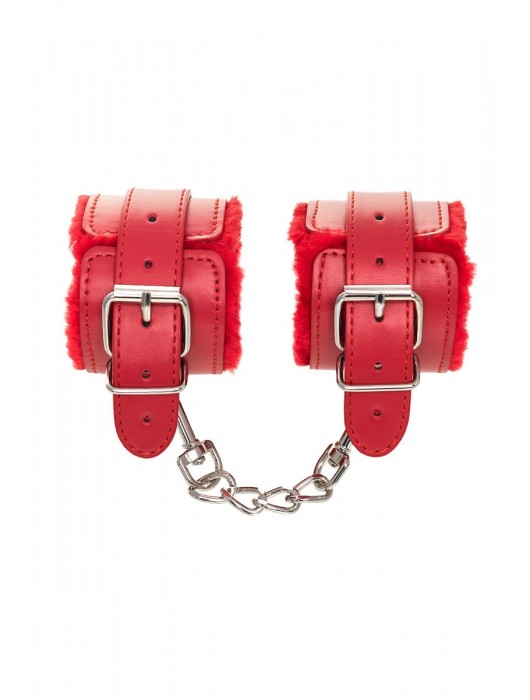 Красные наручники Anonymo из искусственной кожи - ToyFa - купить с доставкой в Южно-Сахалинске