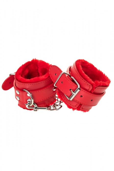 Красные наручники Anonymo из искусственной кожи - ToyFa - купить с доставкой в Южно-Сахалинске