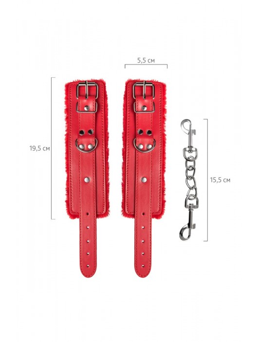 Красные наручники Anonymo из искусственной кожи - ToyFa - купить с доставкой в Южно-Сахалинске