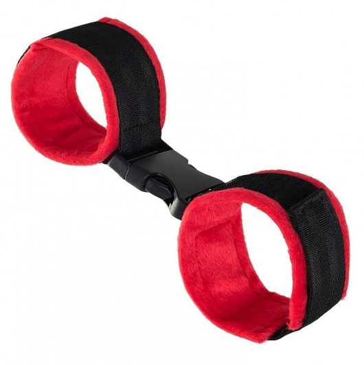 Красно-черные велюровые оковы Anonymo - ToyFa - купить с доставкой в Южно-Сахалинске