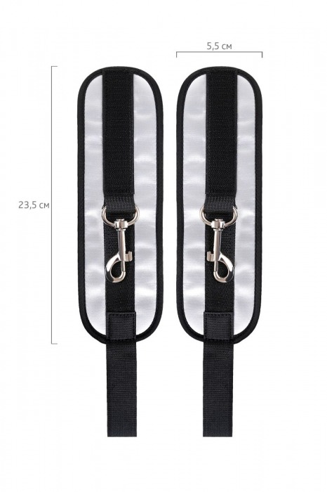 Серебристо-черные наручники Anonymo - ToyFa - купить с доставкой в Южно-Сахалинске