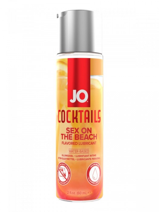 Вкусовой лубрикант на водной основе JO Cocktails Sex On The Beach - 60 мл. - System JO - купить с доставкой в Южно-Сахалинске