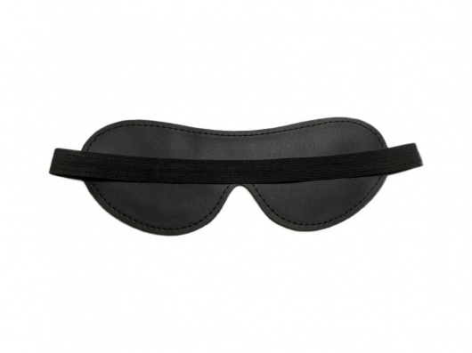 Черная лаковая маска на глаза из эко-кожи - БДСМ Арсенал - купить с доставкой в Южно-Сахалинске