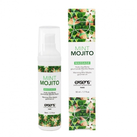 Разогревающее массажное масло с ароматом мохито Gourmet Mint Mojito - 50 мл. - Exsens - купить с доставкой в Южно-Сахалинске